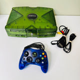 Microsoft Original Xbox Halo Special Edition Green has games loaded Read Please!