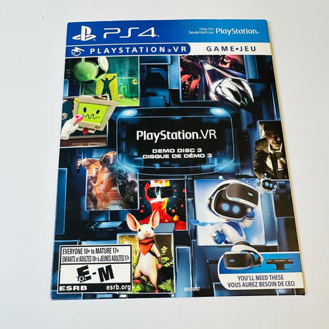 PlayStation VR Demo Disc 3 (Sony PlayStation 4, 2019) PS4 , VG