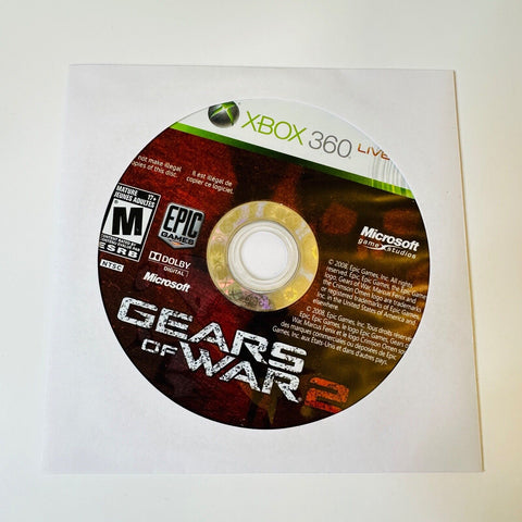 Gears of War 2 (Microsoft Xbox 360 Game, 2008) Disc Surface Is As New!