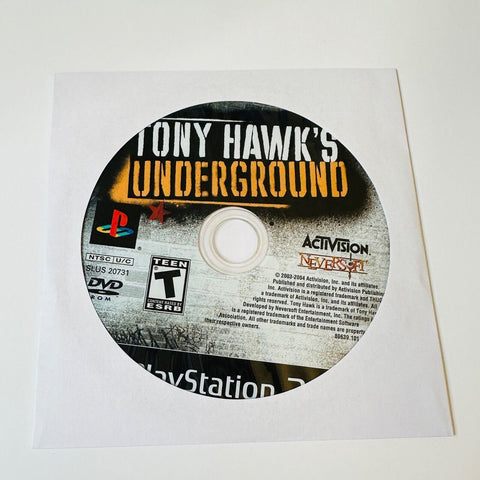 NO GAME Tony Hawk's Underground PS2 (PlayStation 2,2003) Disc Surface Is As New!