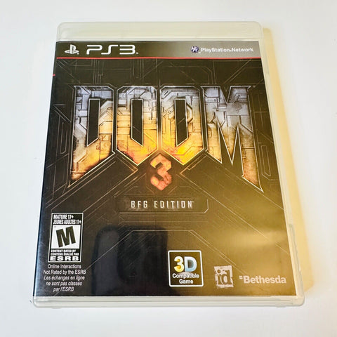 Doom 3 -- BFG Edition (Sony PlayStation 3, 2012) PS3, CIB, Complete, VG
