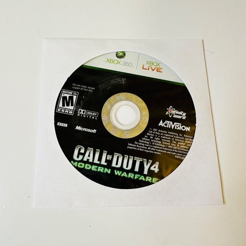 Call of Duty 4: Modern Warfare (Microsoft Xbox 360, 2007) Disc Surface Is As New