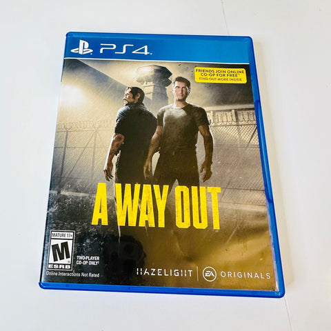 A Way Out (Sony PlayStation 4, PS4, 2018) CIB, Complete, VG