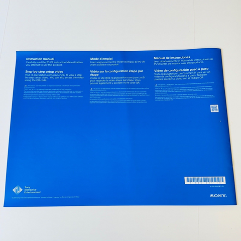 Sony PS4 Playstation 4 VR, Quick Start Guide Owner Manual.