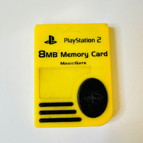 Yellow 8MB Memory Card for Sony Playstation 2 PS2 - Magic Gate Nyko