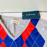 Zara Boys Argyle V-neck Sweater Sz 13-14, Brand New with Tag!