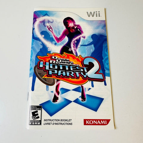 Dance Dance Revolution Hottest Party 2 Wii Manual Only "NO GAME"!