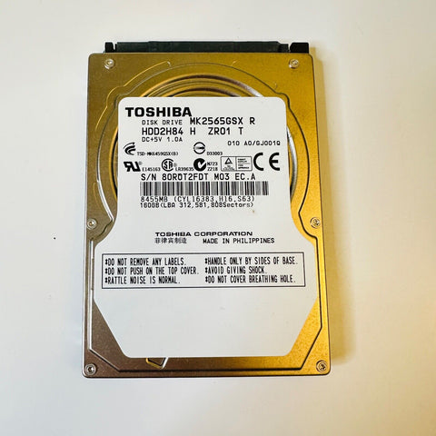 TOSHIBA MK2565GSX 160GB 5400RPM 8MB Cache 2.5" SATA  Internal Hard Drive.