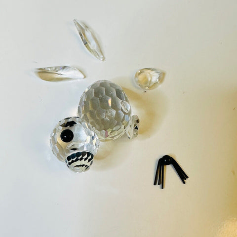 Swarovski Miniature Silver Crystal Seal, No cracks, just unglued, Sold AS IS!