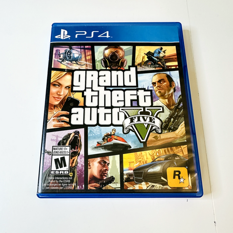 Grand Theft Auto V (Sony PlayStation 4, 2014) CIB, Complete with Map, VG