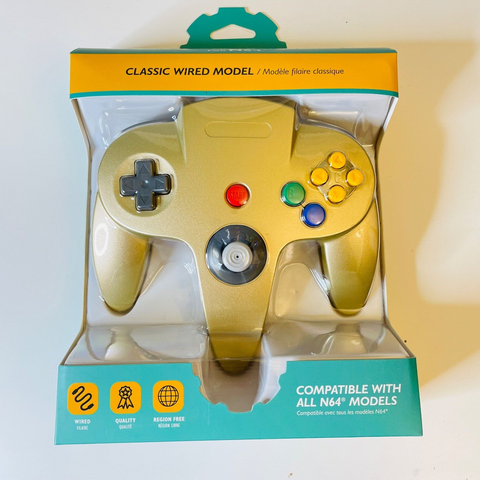 FOR Nintendo 64 N64 Replacement Wired Controller Gamepad Tomee - Gold