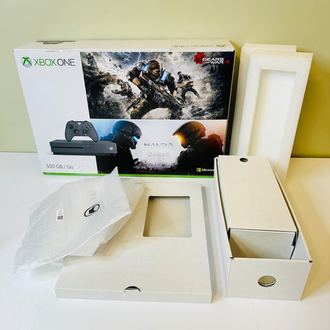 "EMPTY BOX ONLY!" Xbox One S 500GB, Gears of War 4, Halo 5, No Console!