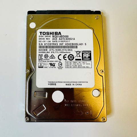 TOSHIBA MQ01ABD050 500GB 5400RPM 8MB Cache 2.5" SATA 3Gb/s Internal Hard Drive