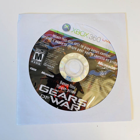 Gears Of War  - XBOX 360 - Bonus Disc Only, Disc Surface Is As New!