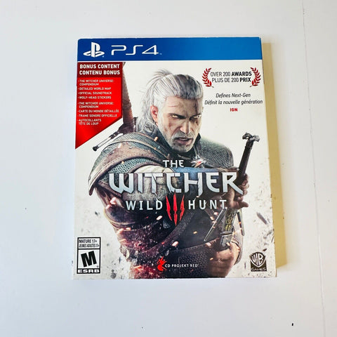 The Witcher III 3: Wild Hunt w/Sound Track (PlayStation 4, PS4, 2015) CIB, VG