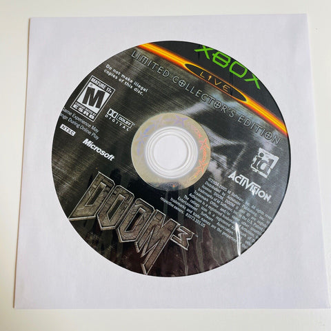 Doom 3 No Manual (Microsoft Xbox, 2005) Disc Surface Is As New!