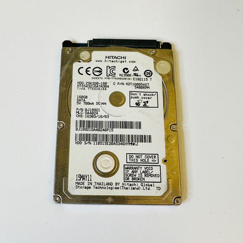 Hitachi Z5K320-160 5400rpm 3.0 Gb/s 160GB Hard Drive, 2.5''