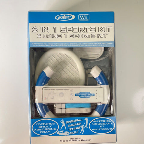 Wii Sports Kit Accesories Intec (6 in 1) Tennis, Golf, Baseball, Racing, Strap