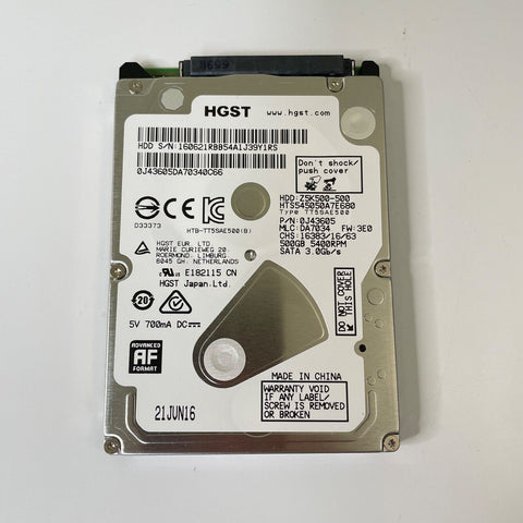 HGST 500GB 2.5” Internal PS4 Hard Drive Z5K500-500 5400 RPM HTS545050A7E680 HDD!