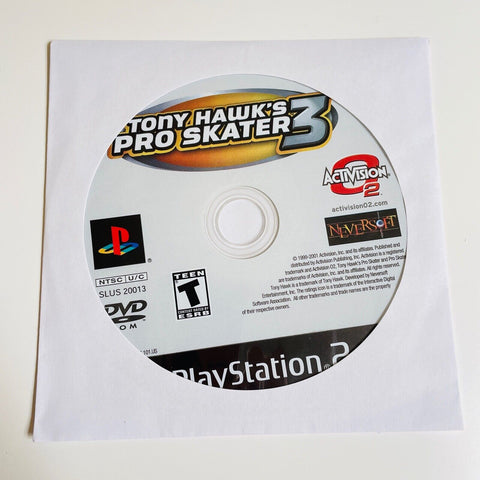 Tony Hawk's Pro Skater 3 (Sony Playstation 2 PS2) Disc Surface Is As New!