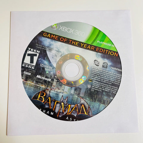 Batman: Arkham Asylum Game of the Year Edition Xbox 360, Disc Surface Is As New!
