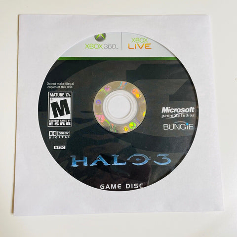 Halo 3 (Xbox 360, 2007) Game Disc Only, Disc Surface Is As New!