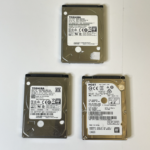 3 Defective 2.5" Hard drives, 1TB, Toshiba and Seagate , Sold For Parts/Repair