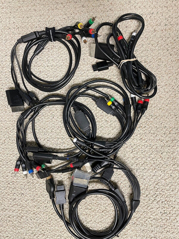 Lot of 5 Universal HD Component Cable for PS1, PS2, PS3 XBox 360 Wii AV Cables