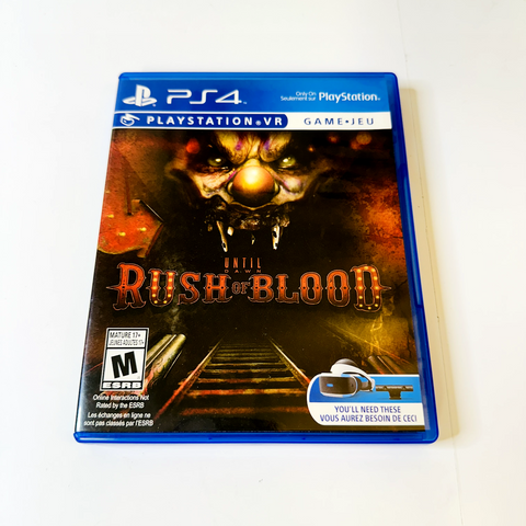 Until Dawn: Rush of Blood (Sony PlayStation 4 VR, 2016) Case Only, No Game!