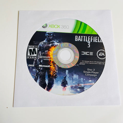 Battlefield 3 (Microsoft Xbox 360, 2011) Disc 2 Only, Disc Surface Is As New!