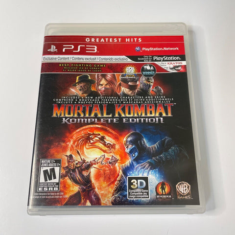Mortal Kombat (Sony PlayStation 3, 2011) PS3, CIB, Complete, VG