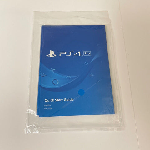 Sony PS4 Pro Playstation 4 Pro Quick Start Guide Owner Manual.