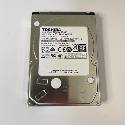 TOSHIBA MQ01ABD050 500GB 5400RPM 8MB Cache 2.5" SATA 3Gb/s Internal Hard Drive!