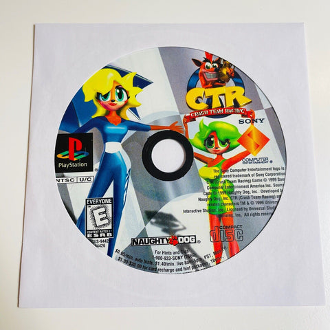 CTR: Crash Team Racing Sony PlayStation 1 PS1, Disc Surface Is As New!