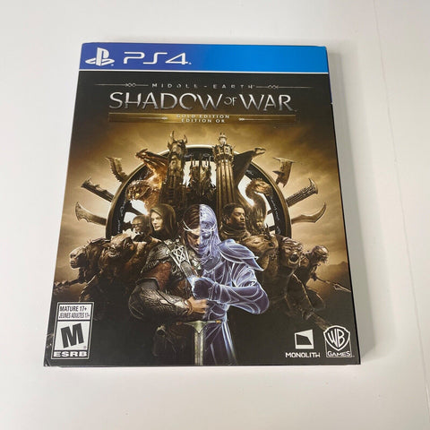 Middle-earth: Shadow of War Gold Edition Steelbook (Playstation4, PS4) CIB, VG