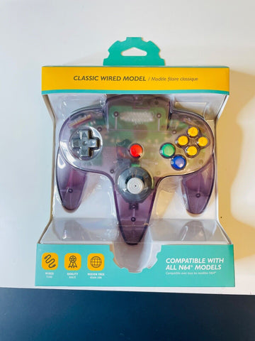 FOR Nintendo 64 N64 Replacement Wired Controller Gamepad Tomee - Purple