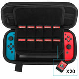 JETech Carrying Case for Nintendo Switch with 20 Game Cartridge Holders, Black