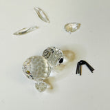 Swarovski Miniature Silver Crystal Seal, No cracks, just unglued, Sold AS IS!
