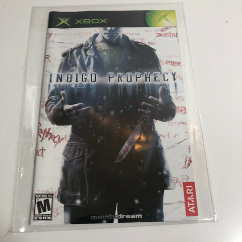 Indigo Prophecy (Microsoft Xbox, 2005) Manual Only, No Game!