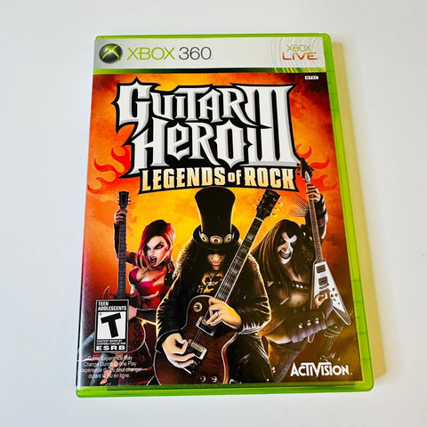 Guitar Hero III: Legends of Rock (Xbox 360) CIB, Complete, Disc Surface As New!