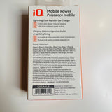 iQ Mobile Power Rapid In-Car Charger for iPhone/iPod/iPad, new in box NIB