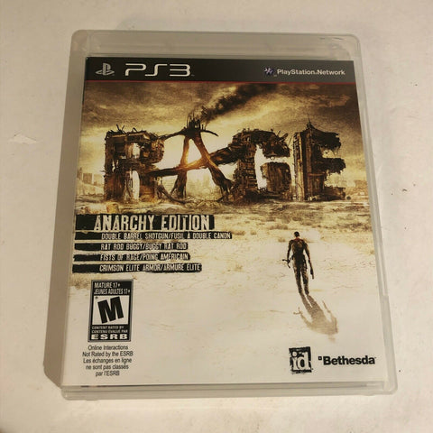 Rage - Anarchy Edition (Sony PlayStation 3, 2011) PS3, Complete