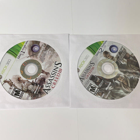Assassin's Creed III 3 (Microsoft Xbox 360, 2012) Disc 1 & 2 | Discs Are As New