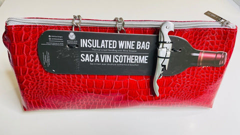 Iceware Insulated Wine Bottle Tote Bag Handbag Red with bottle opener