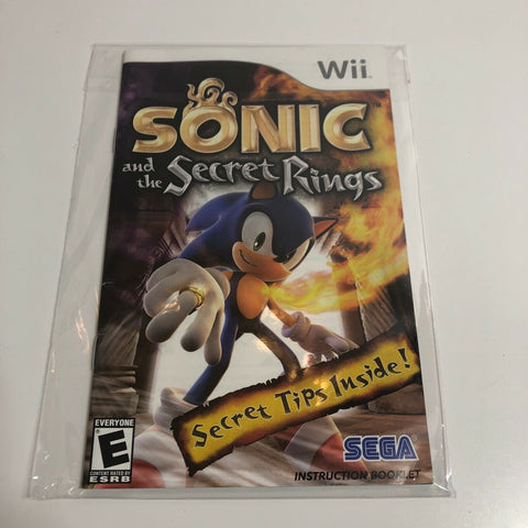 Sonic and the Secret Rings (Nintendo Wii, 2007) Manual Only, No Game!