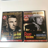 Randolph Scott Buffalo Stampede Man of the Forest Rage at Dawn 4 DVD, Fighting W