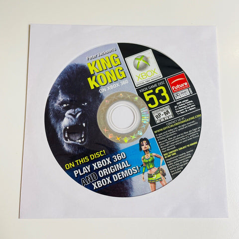 Offical Xbox Game Disc #53 King Kong Original Xbox & Xbox 360 Demo Disc, As New!