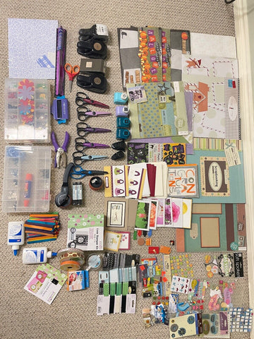 Huge Lot 16LB of Crafts Making Supplies, Tools, Paper cutters, ribbons, etc