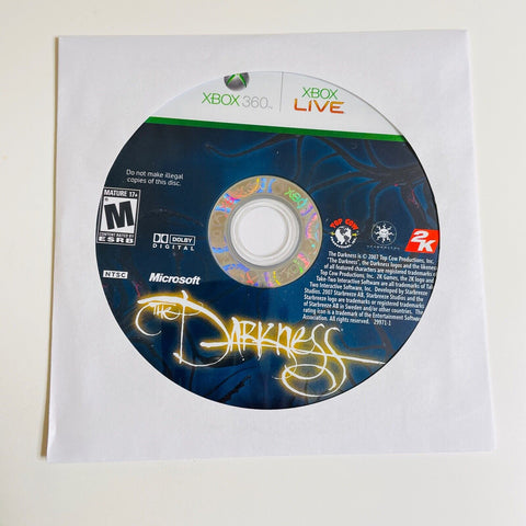 The Darkness (Microsoft Xbox 360, 2007) Disc Surface Is As New!