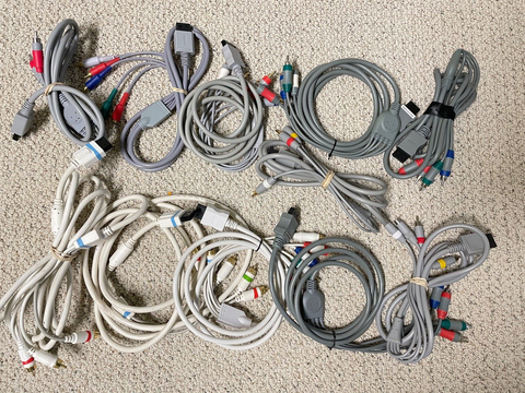 Lot of 11 For Nintendo Wii Video AV Component Cables